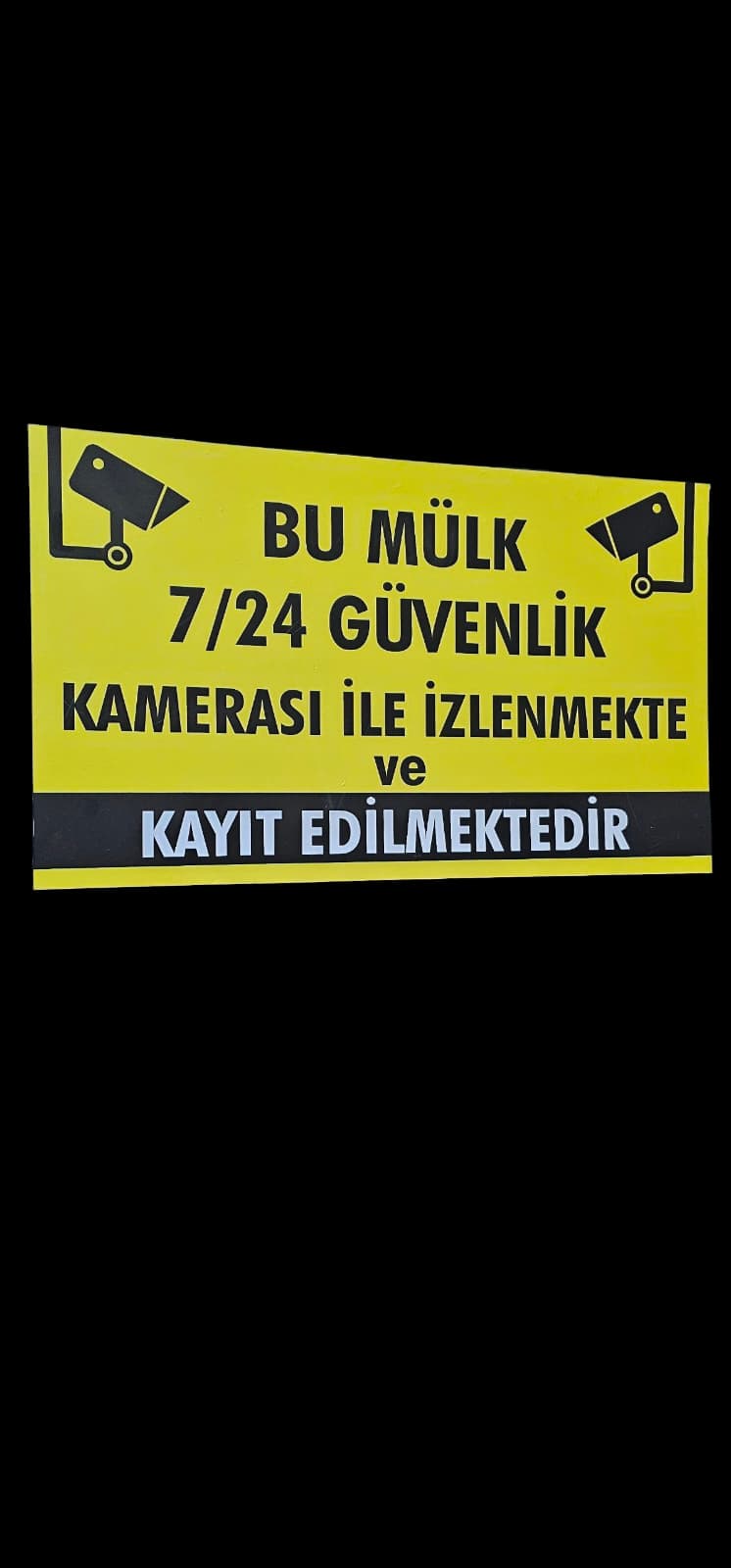 Dekota Malzeme Üzeri Dijital Baskı Folyo – Güvenlik Kamerası Uyarı Levhası (İşyeri, Bina, Fabrika, Yazlık için