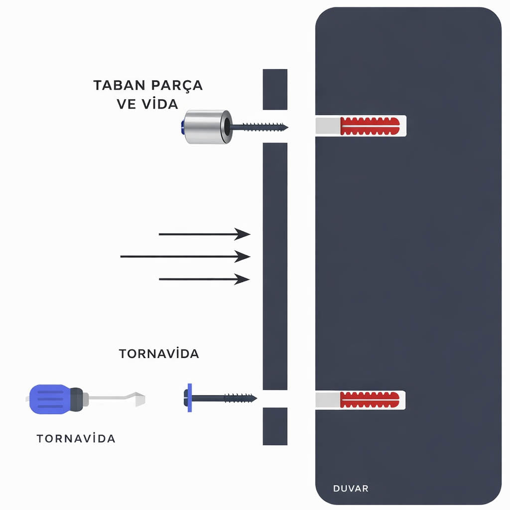 Paslanmaz Çelik Tabela Montaj Aparatı (Dekoratif Vida – Standoff Spacer)