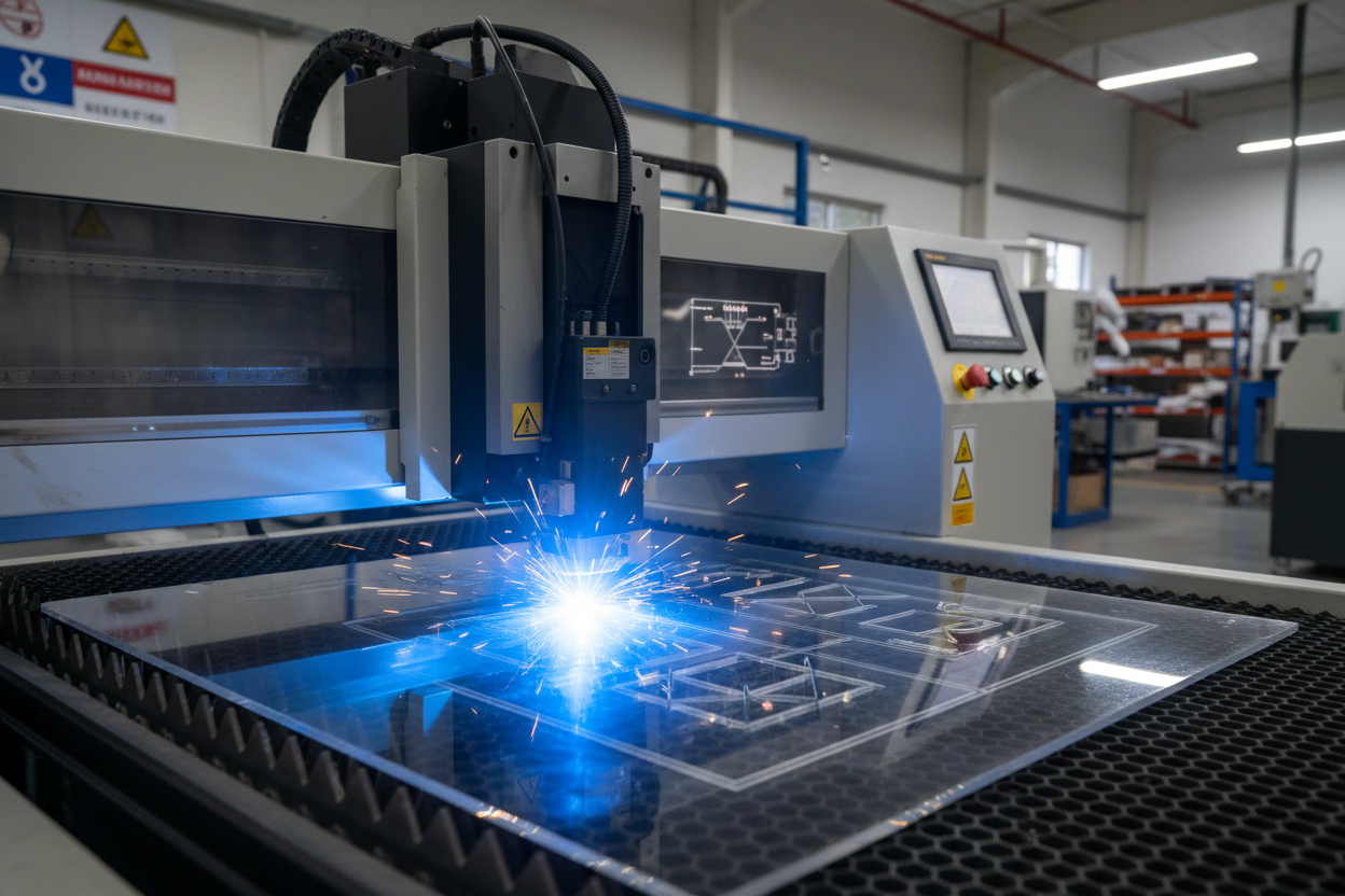 LAZER KESİM MAKİNASI PLEKSİ KESİLEN BİR GÖRSEL