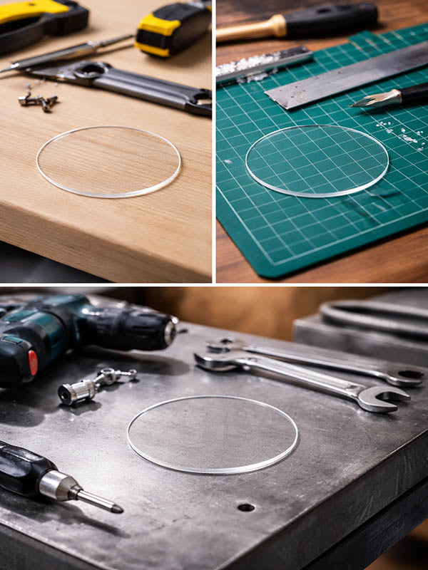 2.8 – 3 mm Şeffaf Pleksi (Pleksiglas) Yuvarlak Levha | Ø Çap Seçenekli